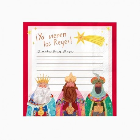 Servilletas Carta de Reyes Magos 30 uds 33 cm