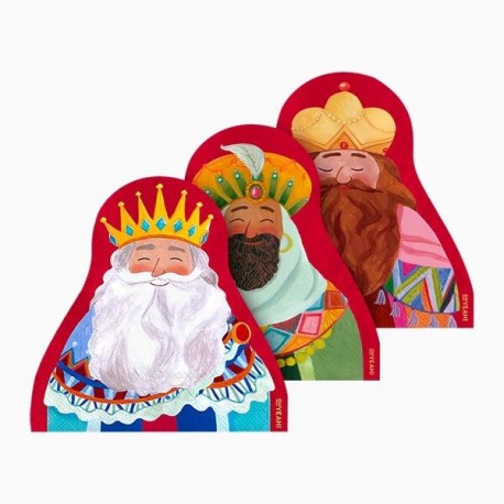 Servilletas forma Reyes Magos 30 uds 33 cm