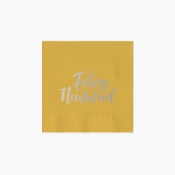 Servilletas Feliz Navidad oro 20 uds 25 cm