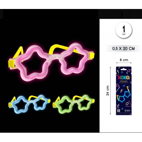 Gafas neon glow forma estrella
