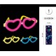 Gafas neon glow forma corazon