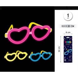 Gafas neon glow forma corazon