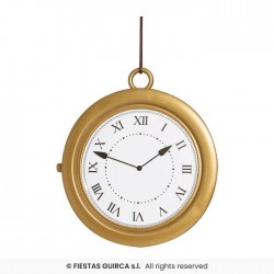 Reloj bolsillo con cadena gigante 20 cm conejo blanco alicia