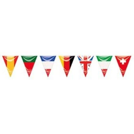 Bandera triangular plastico paises europeos 25 metros