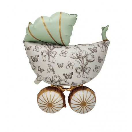 Globo carrito bebe verde 64x92 cm