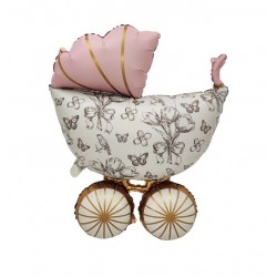 Globo carrito bebe rosa 64x92 cm
