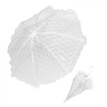 Sombrilla parasol de encaje blanco