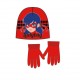 CONJUNTO GORRO GUANTES LADYBUG ROJO TALLA 54