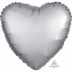 GLOBO CORAZON SATIN PLATA BARATO PARA HELIO DE 45 CM 18"