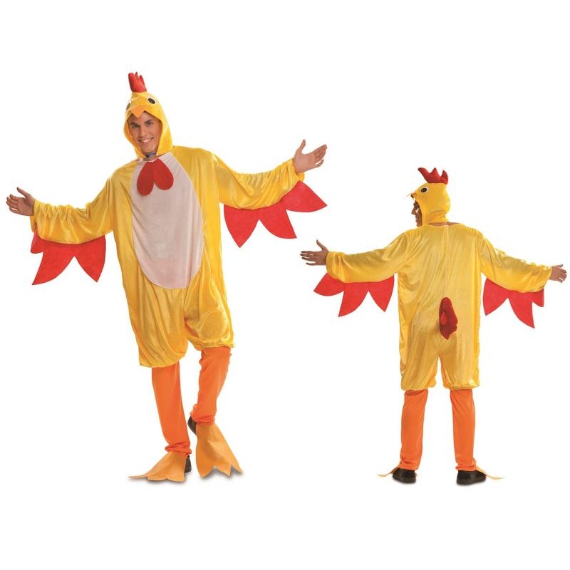 Disfraz de gallo amarillo animal para adulto barato. Tienda de disfraces  online