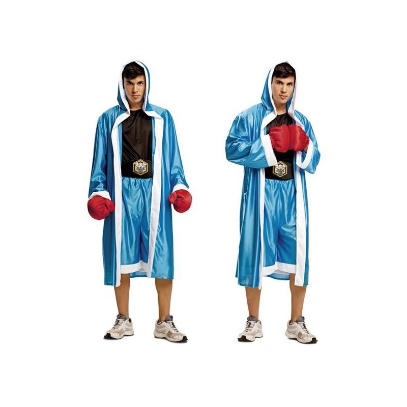 Disfraz de pugil boxeador azul lujo para adulto barato. Tienda de disfraces  online