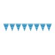BANDERAS TRIANGULARES PLASTICO AZUL PUNTOS 5 METRO