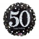 GLOBO 50 CUMPLEANOS NEGRO BRILLANTES 45