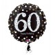 GLOBO 60 CUMPLEANOS NEGRO Y ORO 18 45 CM HELIO