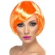 PELUCA NARANJA CORAL FUEGO CORTE BOB FLEQUILLO