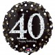 GLOBO 40 CUMPLEANOS NEGRO BRILLANTES 45 CM