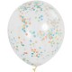 GLOBOS TRANSPARENTES CON CONFETI 6 UDS 12 30 CM