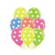 GLOBOS NEON COLORES SURTICOS LUNARES BLANCOS R12 30 CM 10 UDS