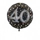 GLOBO 40 CUMPLEANOS NEGRO Y PLATA 81 CM EFECTO 3D