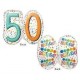 GLOBO 50 CUMPLEANOS COLORES 60 X 55 CM JUNTOS