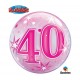 GLOBO 40 CUMPLEANOS BURBUJA ROSA 22 50 CM