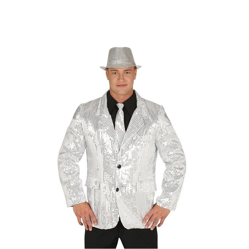 Cita Alaska rechazo Americana lentejuelas plata para hombre talla m - Tusdisfracesbaratos.com