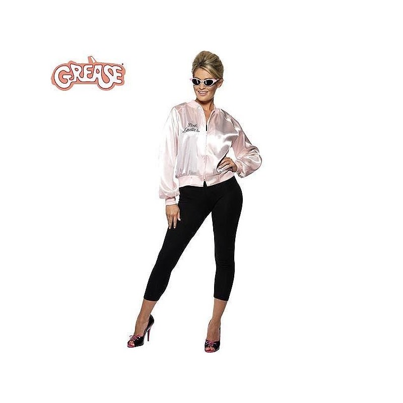 DISFRAZ GREASE CHAQUETA ROSA PINK LADY TALLA L