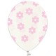 GLOBOS TRANSPARENTES CON FLORES 6 UDS DE 30 CM