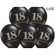 GLOBOS 18 CUMPLEANOS NEGROS DIAMANTES 6 UDS DE 30 CM