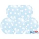 GLOBO AZUL BEBE LUNARES BLANCOS 30 CM 6 UDS