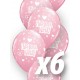 GLOBO ES UN NINA CORAZONES BABYSHOWER QUALATEX DE 6 UDS 30 CM