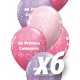 GLOBOS DE COMUNION COLORES SURTIDOS PARA NINA 6 UDS QUALATEX 30 CM