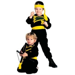 Disfraz ninja negro para niño de 3-4 años