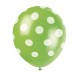 GLOBOS VERDES LUNARES BLANCOS FERIA 6 UDS 30 CM