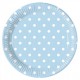 PLATOS AZULES CLAROS CON LUNARES BLANCOS 10 UDS DE 23 CM