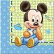 SERVILLETAS MICKEY MOUSE BEBE 20 UNID 33 X 33 CM