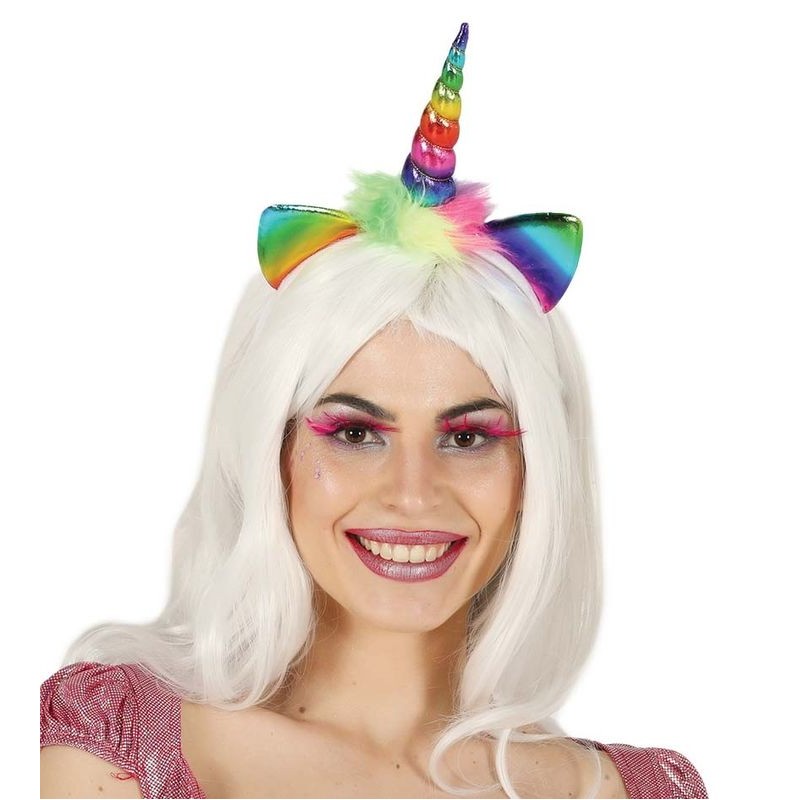 Diadema unicornio multicolor infantil para niña - Tusdisfracesbaratos.com