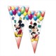 Bolsas cumpleanos conos golosinas mickey mouse 6 uds