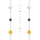 Tira negra oro y plata decorativa para globos 182 cm