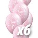 Globo simbolos comunion nina rosa espanol 6 uds 30 cm qualatex