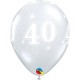 Globo 40 cumplanos transparente unidad Qualatex 30 cm