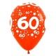 Globo 60 cumpleanos de latex 30 cm 12 uds sempertex colores surtidos