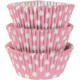 Fundas para cupcakes rosa con lunares 50 mm