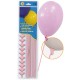 Varillas para globos con soportes rosa claro 12 uds