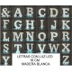 LETRAS MADERA BLANCA CON LUZ LED 16 CM