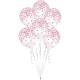 Globos transparentes confetti rosa pintado 6 uds