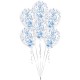 Globos transparentes confetti azul pintado 6 uds