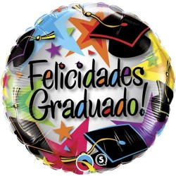 Globo felicidades graduado helio o aire 45 cm