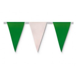 Bandera trinagular papel verde y blanco