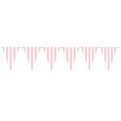 Banderin triangular rayas rosas y blancas 10 metros